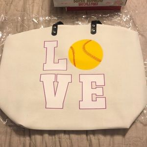 Softball love tote bag NEW